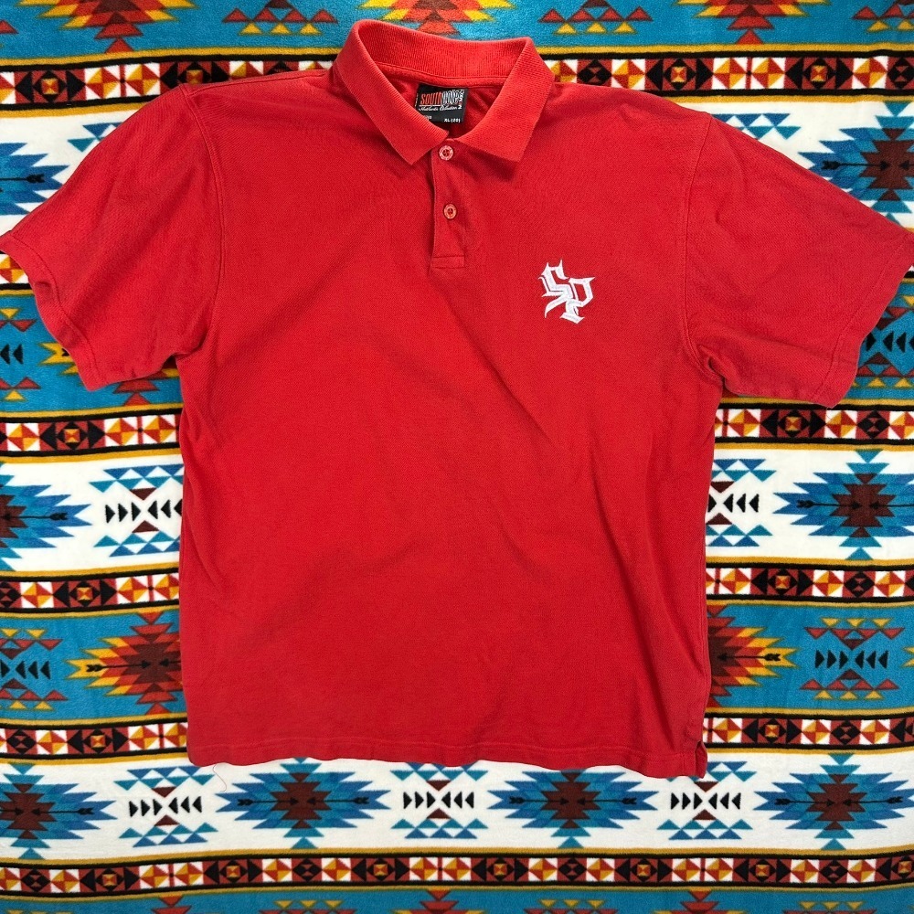 Southpole Polo Shirt Embroidered Logo Short Sleeve‎ Casual Red XL(20)